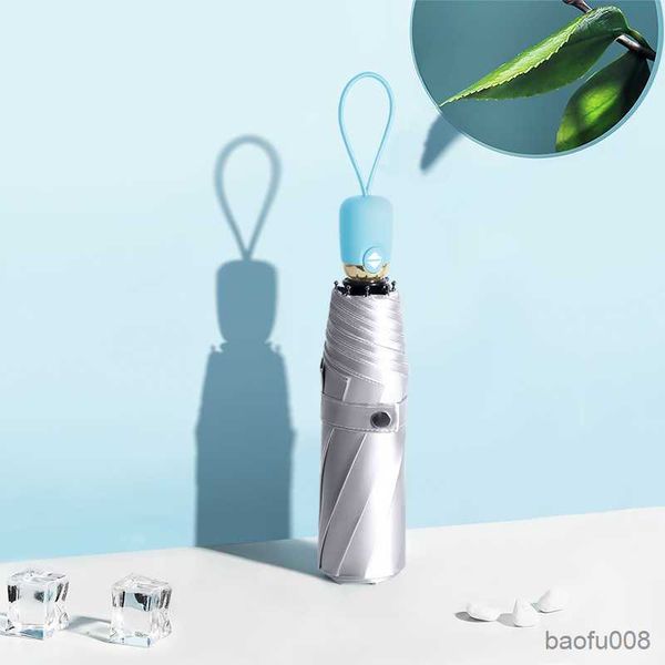 

umbrellas solid color automatic umbrella for women silver rubber umbrella sunshade waterproof umbrellas r230607