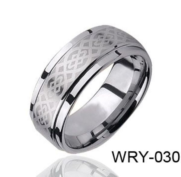 

fashion jewelry ring laser celtic tungsten ring mens ring wry030 s2036881, Silver
