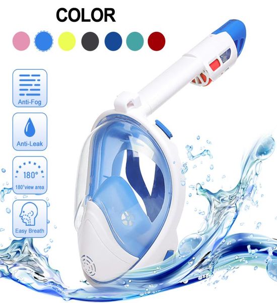 

air tight leak proof compressed lightweight foldable wide sight dry breathing swimming diving snorkeling full face snorkel mas3711514