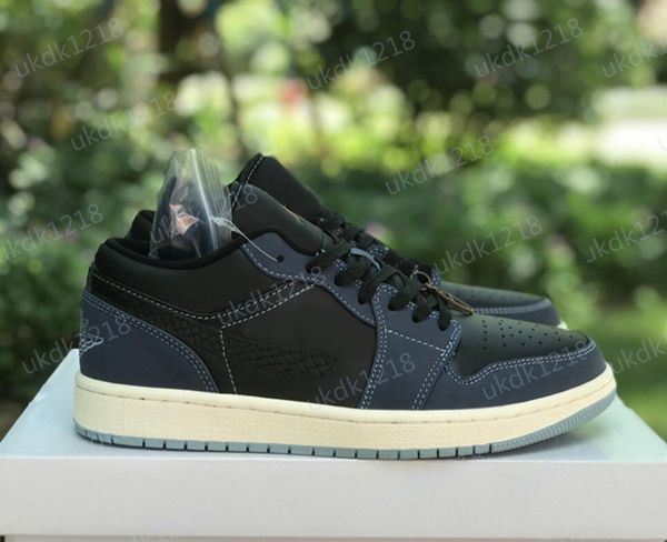 

shoes casual jumpman 1 low air 1s navy black snakeskin fj5478-010 designer sports mens womens sneakers
