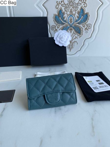 

cc bag 9a women bag fashion high-end designer wallet black pink purse in leather wallet pocket inside groove luxury handbags caviar w1va, White