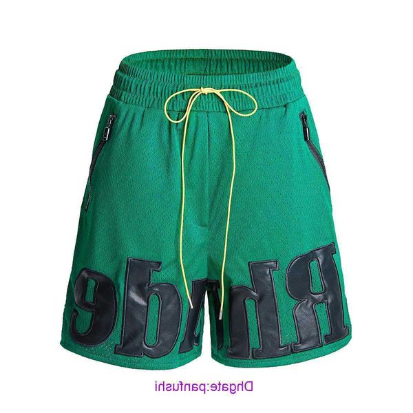 

wholesale designer shorts online shop rhlimited rhude stereo cropped five point shorts drawcord casual sports leather mesh 9axk, White;black