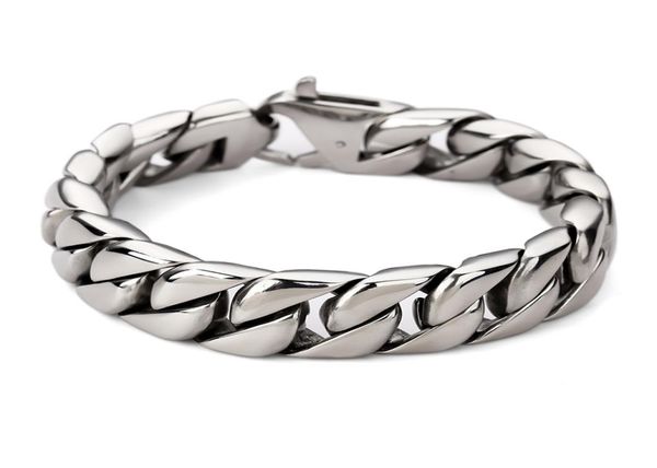 

new arrival men bracelet link chain stainless steel bracelets ultrawide cool heavy curb mens boys chains bicycle wristband8233244, Black