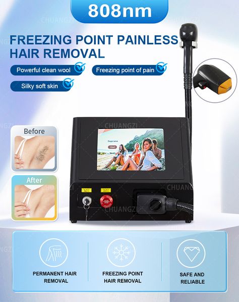 

titanium micro channel diode lazer 808nm hair removal device 755 808 1064nm hair remove machine, Black
