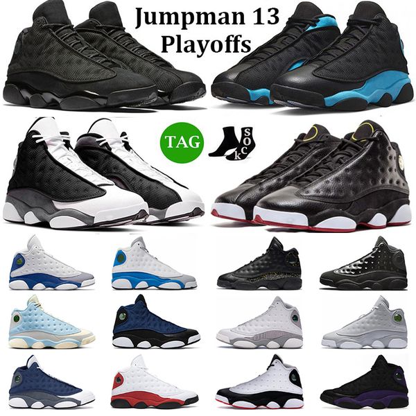 

2023 playoffs 13 basketball shoes men women jumpman 13s university blue black flint black cat french blue court purple mens trainers outdoor