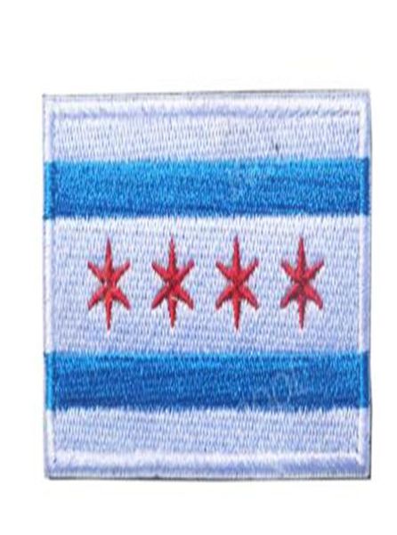 

american chicago city flag embroidery patch usa flags patch military morale patches tactical emblem appliques embroidered badges9023942