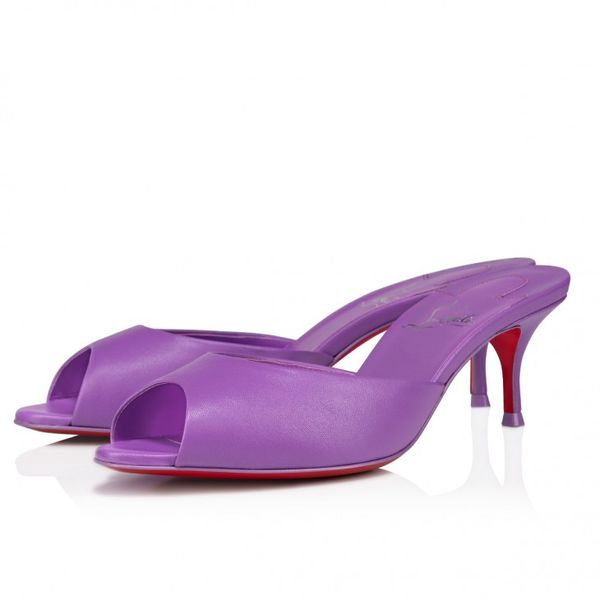 

sandals 55mm muller shoes - napa leather - red soleds shoes, Black