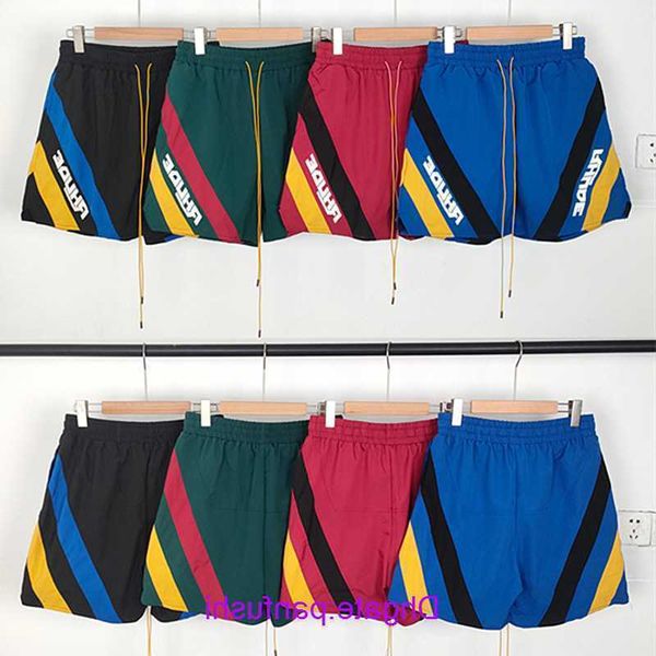 

wholesale designer shorts online shop chaopai rhude micro label stripe contrast casual quick drying shorts men's and women's high, White;black
