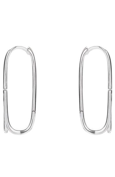

100 925 sterling silver hoop earrings simple square stud earring for women men039s summer jewelry with retail box1406529, Golden;silver