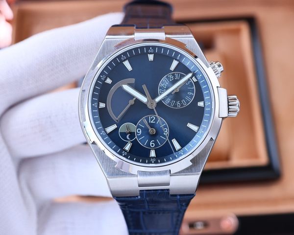 

multi-functional men's watch, 316l steel case, perfect integration of power, display day and night display date and dual time zone func, Slivery;golden