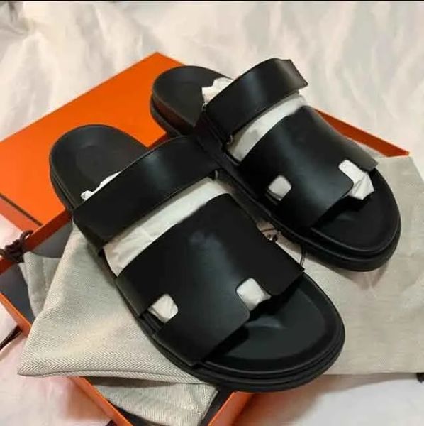 

luxury summer brand chypre sandals shoes men rubber sole slippers outdoor casual walking slip on beach slide comfort walking eu38-46, Black