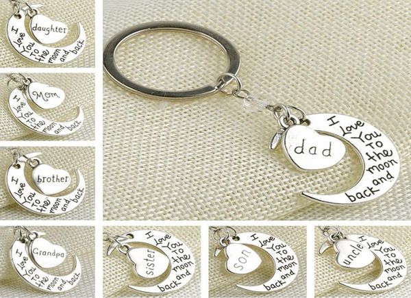 

statement fashion jewelry keychain i love you dad mom grandma son daughter letter family member keyring couple key chains gifts ac7728936, Slivery;golden
