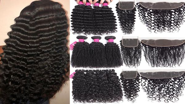 

9a brazilian virgin closures 4x4 or 13x4 to ear lace frontal human hair bundles with closure1156881, Black