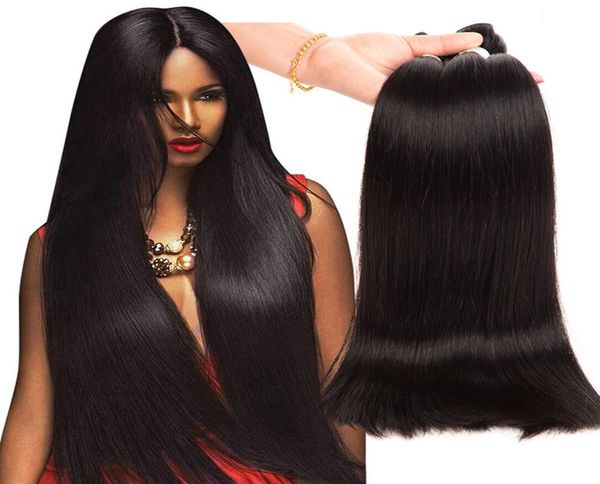 

brazilian virgin hair 3 bundles 3040inch straight human hair extensions 3040inch ruyibeauty long inch remy hair weaves natural c3483533, Black