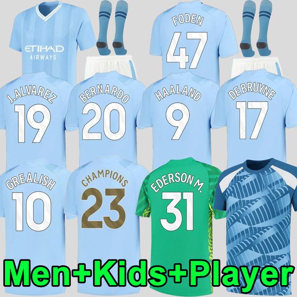 

fans player version haaland soccer jerseys 22 23 24 special de bruyne phillips mans cities grealish mahrez foden ferran 2023 2024 football s, Black;yellow