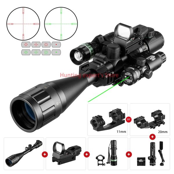 

vomz 6-24x50 hunting tactical optical sight red dot holographic laser combination rifle scope spotting scope for rifle hunting-red