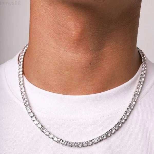 

gra certificate jewelry hip hop fashion 5mm width moissanite tennis chain iced out 925 sterling silver tennis necklace