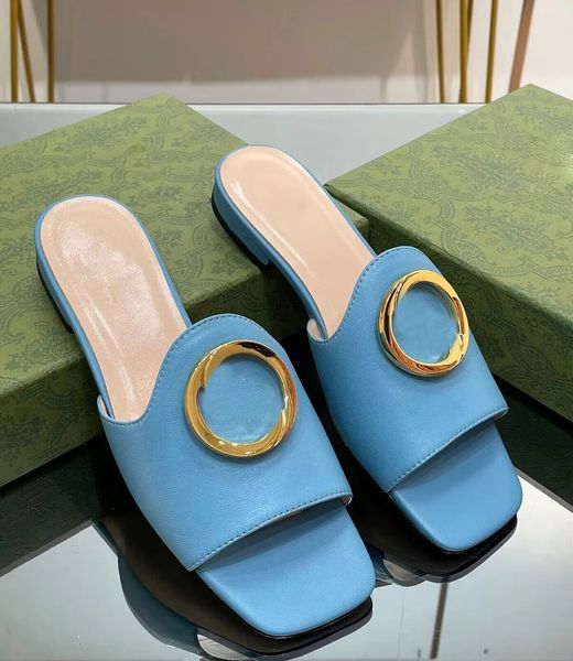 

brand women round interlocking sandals shoes slip on lady flip flops slip-on beach slide flats breath girl sandalias walking eu35-43, Black