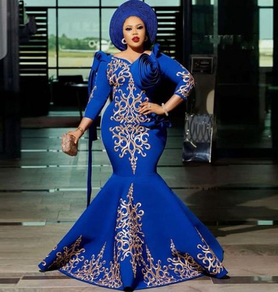 

2021 plus size arabic aso ebi blue mermaid prom dresses lace vintage satin evening formal party second reception gowns dress 4035781, Black