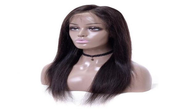 

full lace human hair wigs for black women straight brazilian virgin hair wigs pre plucked natural hairline with baby hair8652595, Black;brown