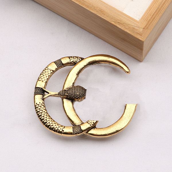 

20color luxury women men designer brand letter brooches 18k gold plated classic snake jewelry brooch charm pin marry christmas party gift ac, Gray