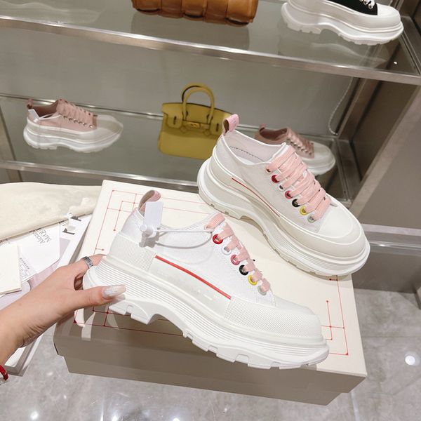 

2023 designer boots woman platform sneaker shoes indentations high sandal slipper shoe canvas 0605, Black