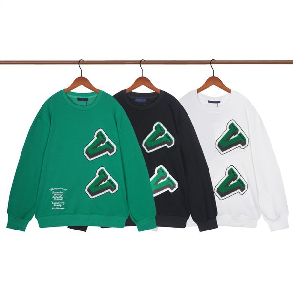 

designer men hoodie casual sweatshirts towel roll letter sweater pullover clothes couple long sleeve fashion women cotton hoodies, Black