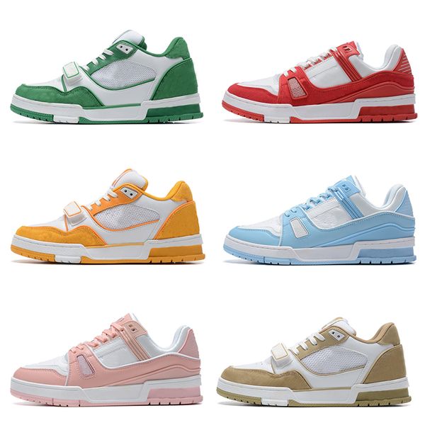 

2023 designer shoes logo mens trainers strap skate sneakers platform tripler white black green red blue low vuittns casual shoe womens fashi, White;red