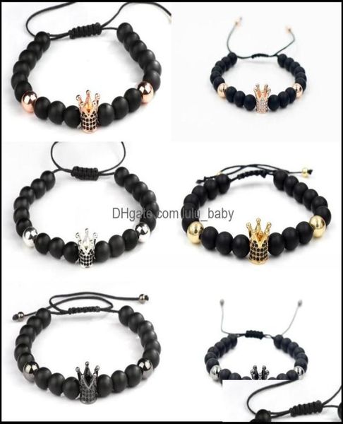 

beaded strands bracelets jewelry 8mm uuyy8 micro pave cz zircon cubic zirconia elastic adjusted charm nature black stone volcanic7707528