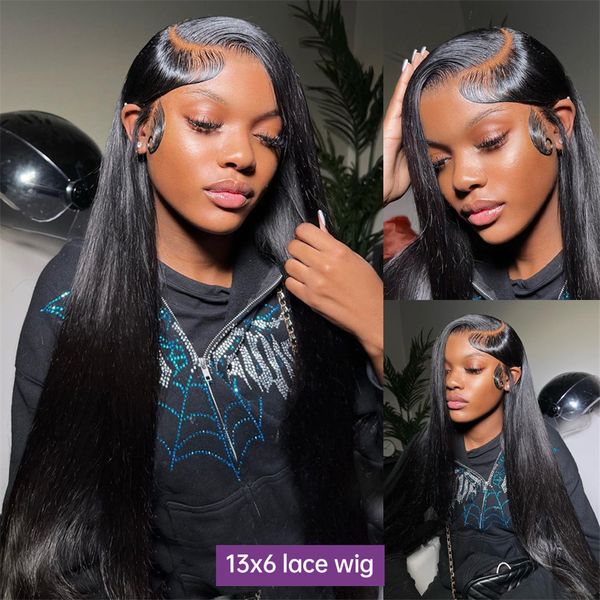 

30 40 inch bone straight human hair wigs for women glueless pre plucked 13x4 13x6 hd lace frontal wig straight lace front wigs, Black;brown