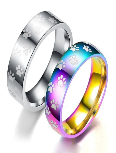 

vintage silver rainbow cute bear paw rings cat claw ring 316l stainless steel mens hip hop jewelry women drop ship6156860
