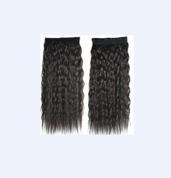 

087 synthetic ponytail long straight hair 16quot22quot clip ponytail hair extension blonde brown ombre hair tail with drawstr9831846, Black