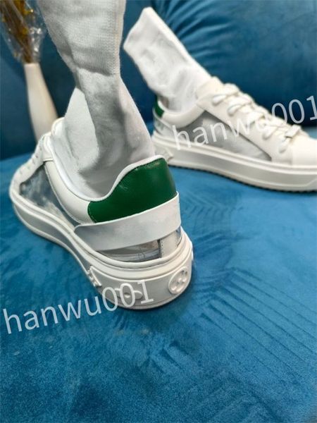 

new fashion quality womens genuine leather platform shoes womens outdoor men's designer casual trainers sneakers, Black