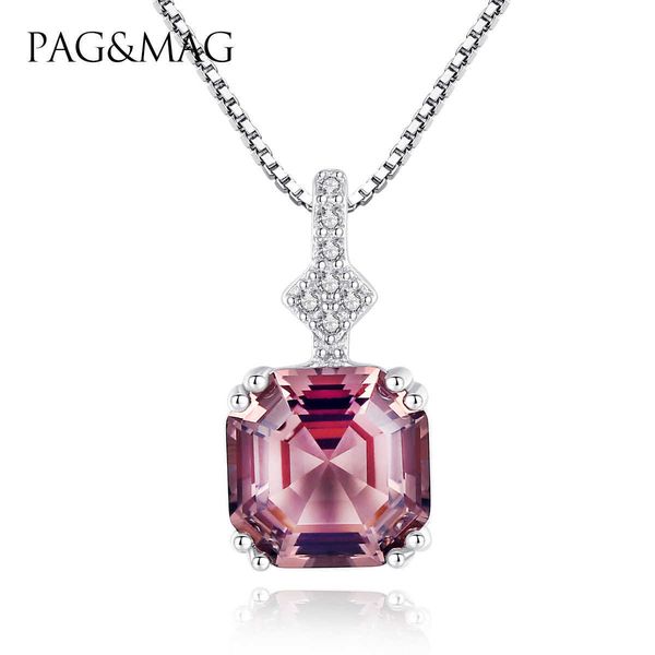 

pag mag selling silver necklace morgan stone pendant box chain fashion women's silver jewelry, Black