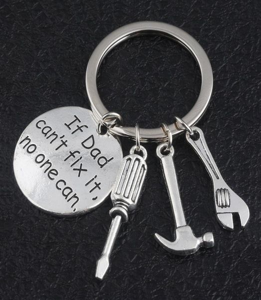 

2018 new fashion keychain keyring 039039if dad can039039t fix it no one can039039 hand tools keychain gift for f3166249, Slivery;golden