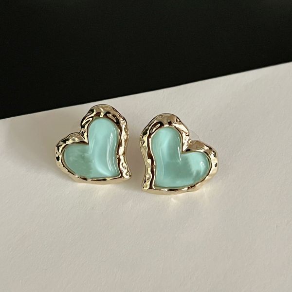 

earrings designer for women gold heart-shaped ccc earrings rose earrings couple velvet bag thick piercing jewelry gift female accessories, Golden;silver