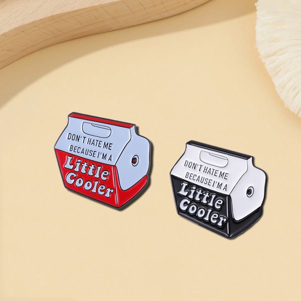 

milk box a little cooler brooch cute anime movies games hard enamel pins collect metal cartoon brooch backpack hat bag collar lapel badges, Blue