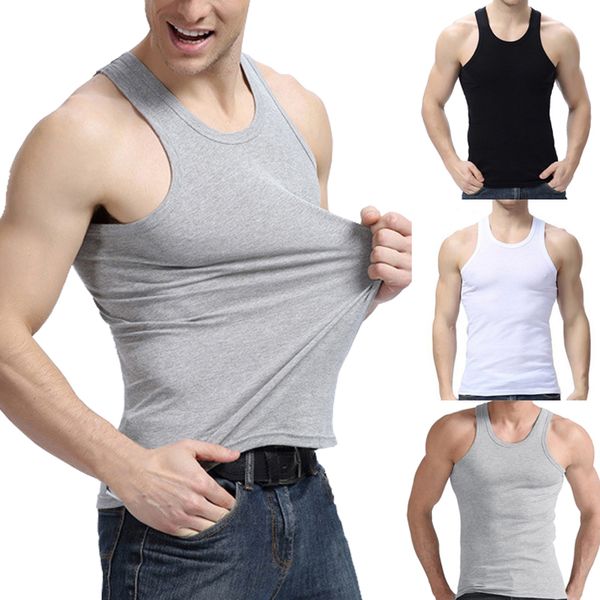 

summer men clothing tank black white grey singlets sleeveless fitness men vest bodybuilding vest 2022 new summer male, White;black