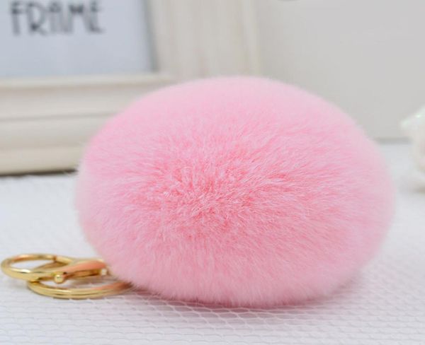 

cute rabbit pompom keychain fur pom pom keychain car bag charm fur ball key chain women key holder ring keychains4746055, Slivery;golden