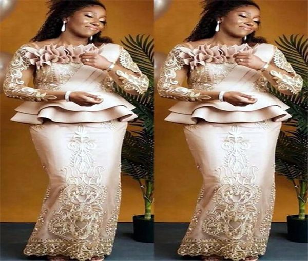 

2021 plus size arabic aso ebi champagne lace mother of bride dresses long sleeves sheath vintage prom evening formal party go7112796, Black;red