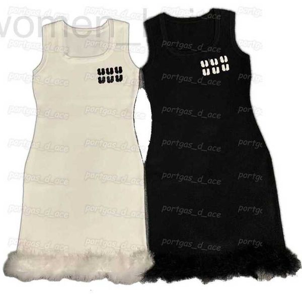 

plus size dresses designer luxury women vest dress body knit sleeveless fashion white black tank aqr3