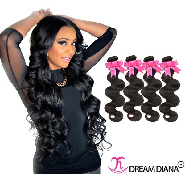 

unprocessed brazilian body wave hair weaves 4 bundle brazilian human hair bundles remy hair extensions same direction cuticle grad6281785, Black