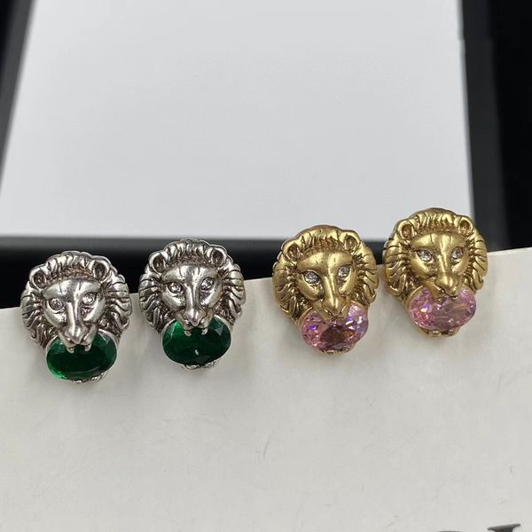 

designer stud earrings luxury tiger head mid-stud earrings, Golden;silver
