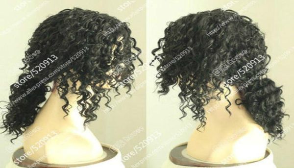 

michael jacksonblack screws black hair short hair pigtail wig2613925