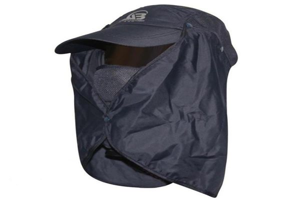 

uv protection visor fishing cap breathable sun hat removable neck sunshade camping cap for women and men1213295, Black;white