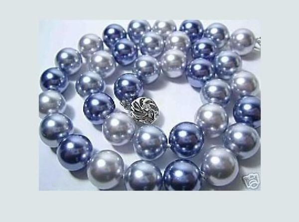

real fine pearls jewelry 12mm multicolorsea shell pearl necklace 18inch2602242, Silver