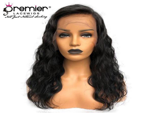 

premier full lace wigs preplucked bleached knots natural hairline brazilian virgin hair body wave wigs2560125, Black;brown