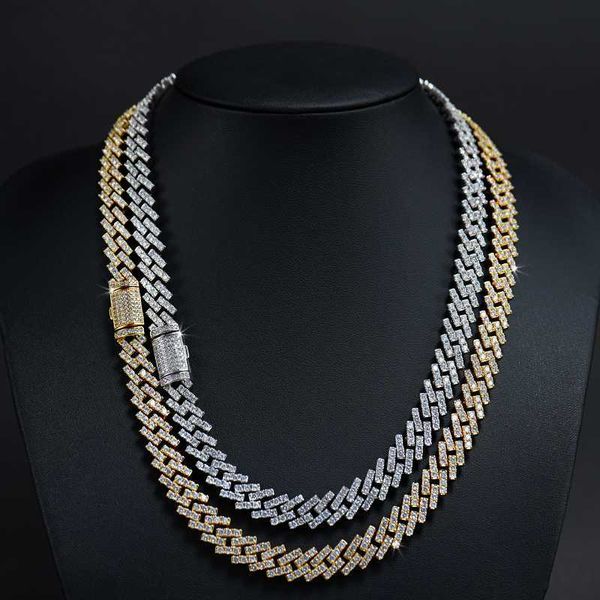 

ice moissanite cuban chain women's iced out miami cuban link chain, Silver