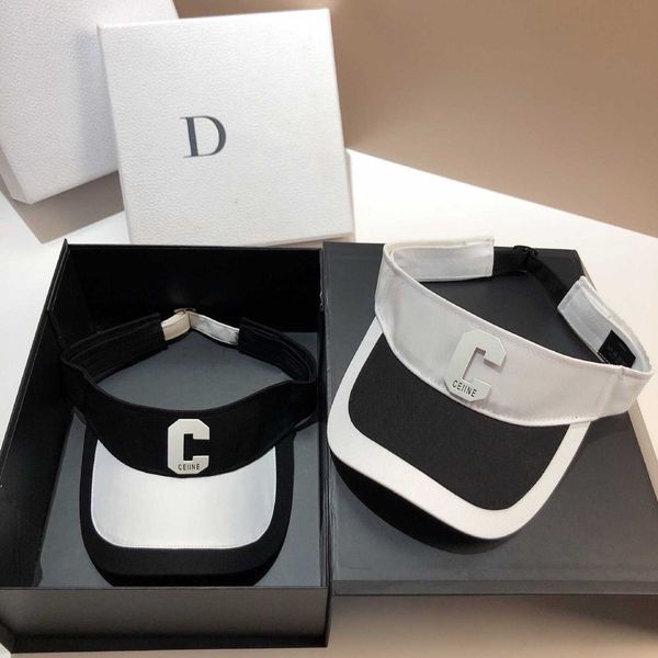 

designer golf cap brand korean summer c-letter tennis sports empty hat small fragrance style black and white versatile sunshade running duck, Blue;gray