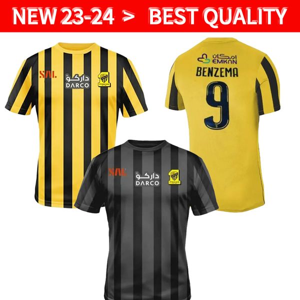 

2023 2024 al ittihad benzema soccer jerseys 23/24 hamdallah romarinho camara home away jerseys costa coronado hegazy pre match training jers, Black;yellow